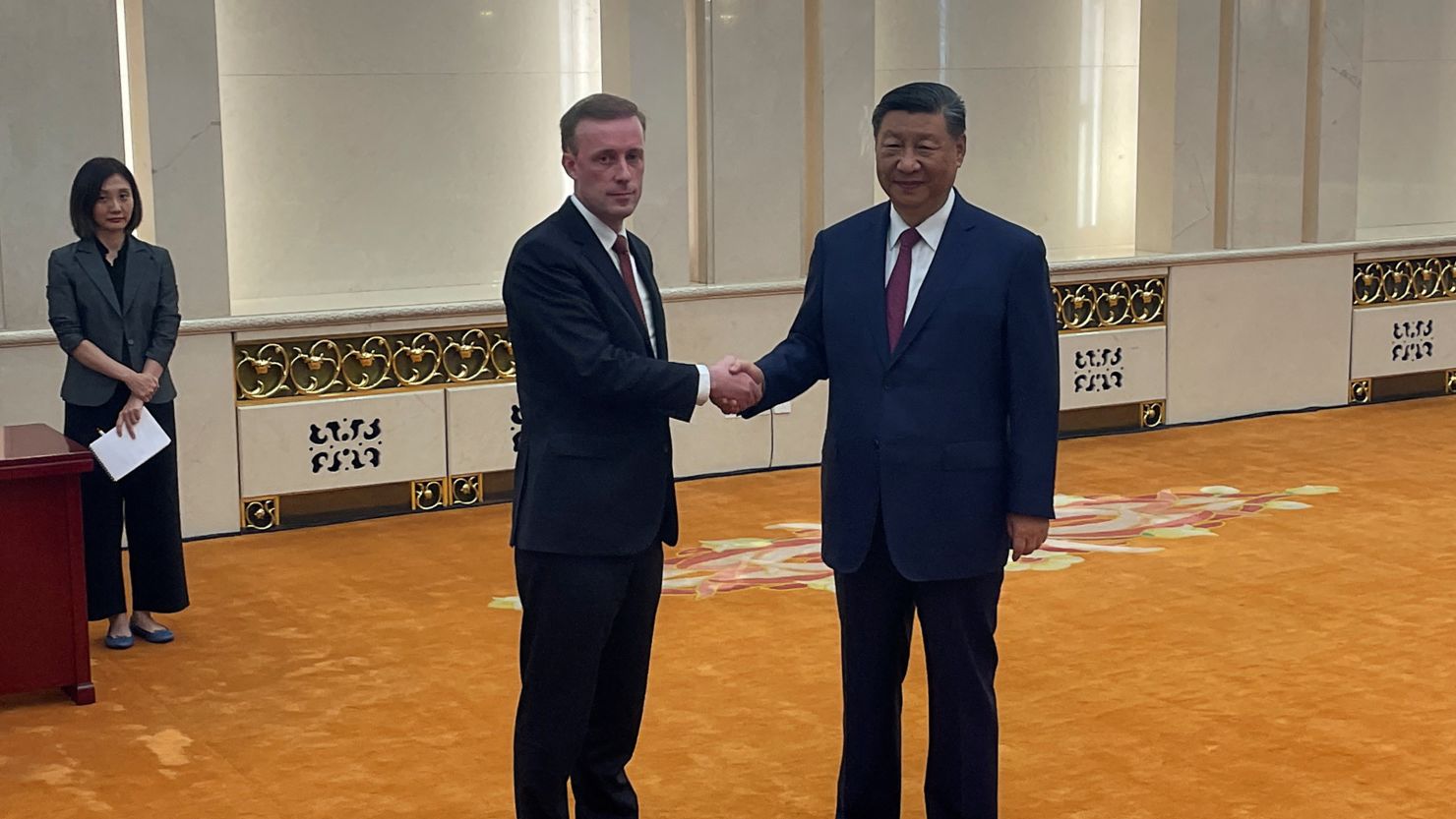 U.S. National Security Advisor Jake Sullivan meets Chinese President Xi Jinping at the Great Hall of the People in Beijing, China August 29, 2024. REUTERS/Trevor Hunnicutt/Pool