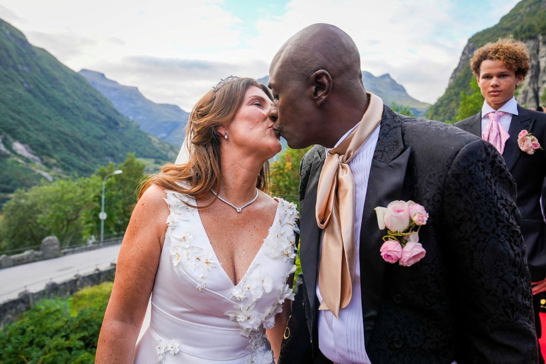 The coupled were married in Geiranger, Norway.