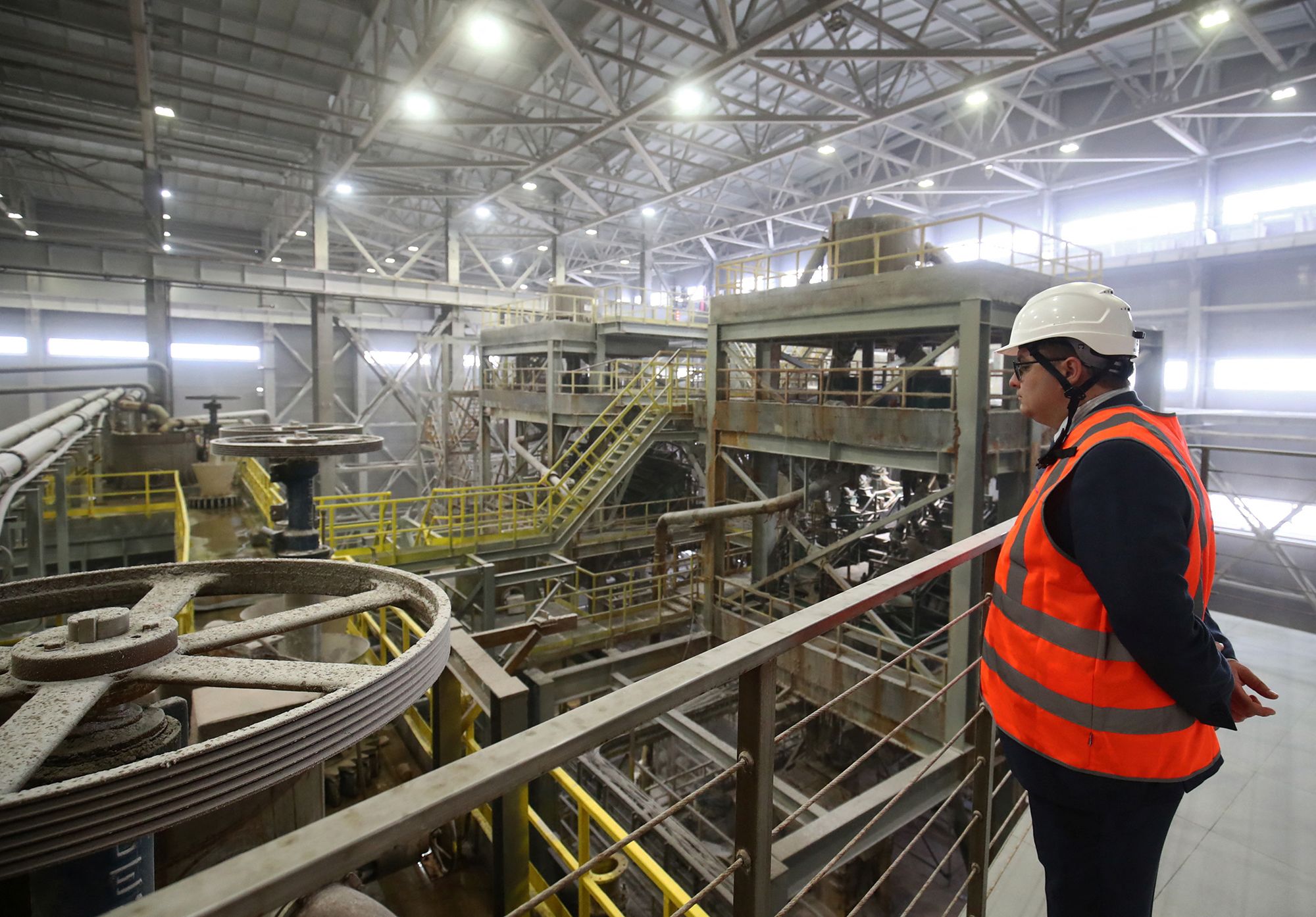 A view of a processing plant at the fertilizer company EuroChem VolgaKaliy, which is developing a potash deposit in Russia