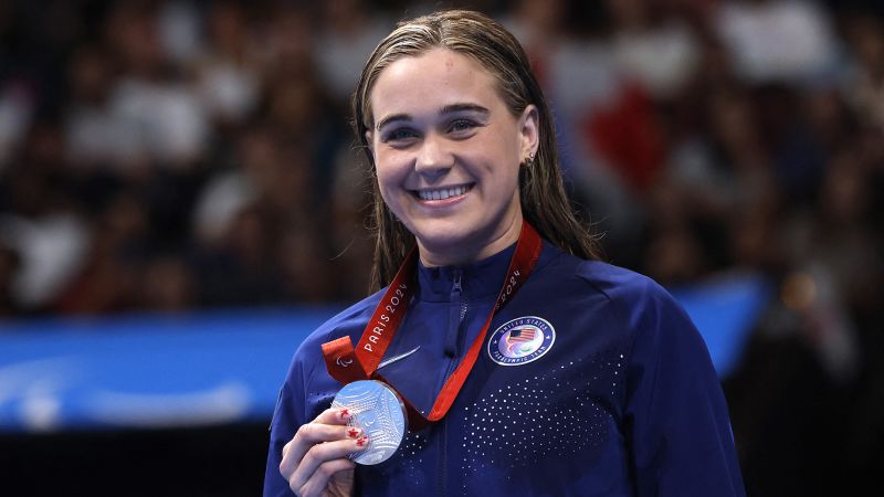 Ali Truwit: American swimmer wins silver medal 16 months after losing her leg in shark attack