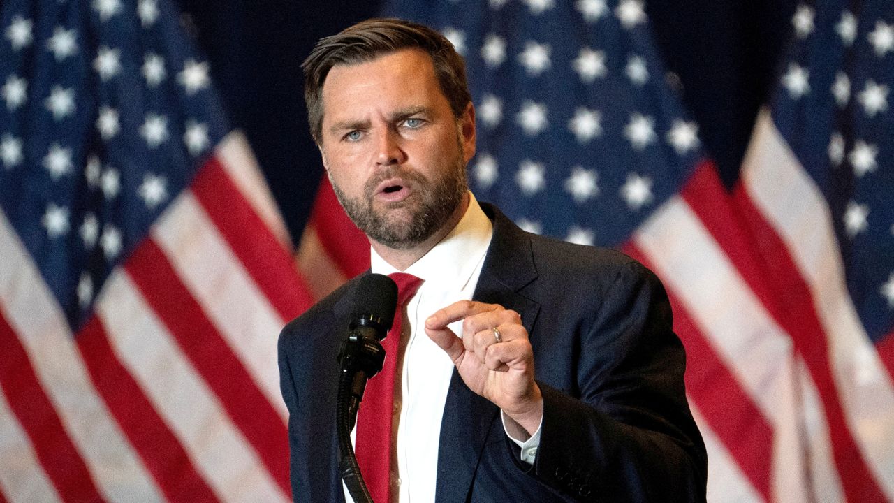 Republican U.S. vice presidential nominee Senator JD Vance speaks at the Arizona Biltmore in Phoenix, Arizona, U.S. September 5, 2024. REUTERS/Go Nakamura