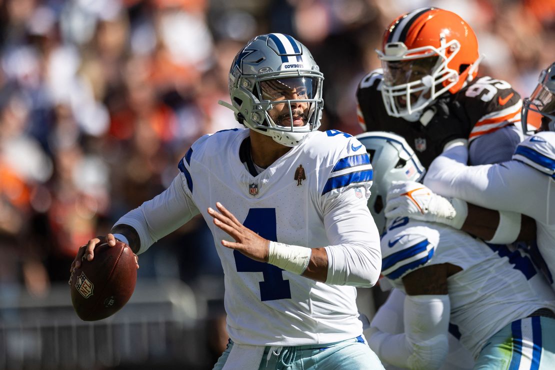 Prescott became the highest-paid NFL player ever hours before the game against the Browns.