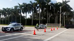 Law enforcement vehicles are parked after reports of shots fired outside Republican presidential nominee and former U.S. President Donald Trump's Trump International Golf Course in West Palm Beach, Florida, U.S. September 15, 2024.  REUTERS/Marco Bello