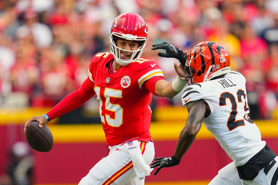 Mahomes (left) will be making his first appearance in Atlanta on Sunday.