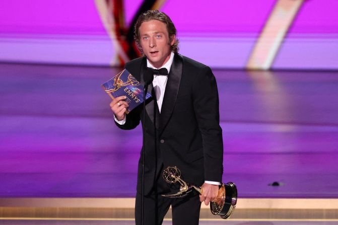 White accepts the Emmy for outstanding lead actor in a comedy series. “This show has changed my life,” said White, who also won the same award at the last Emmys.