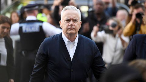Former BBC news presenter Huw Edwards arrived for sentencing at London's Westminster Magistrates' Court in London on Monday.