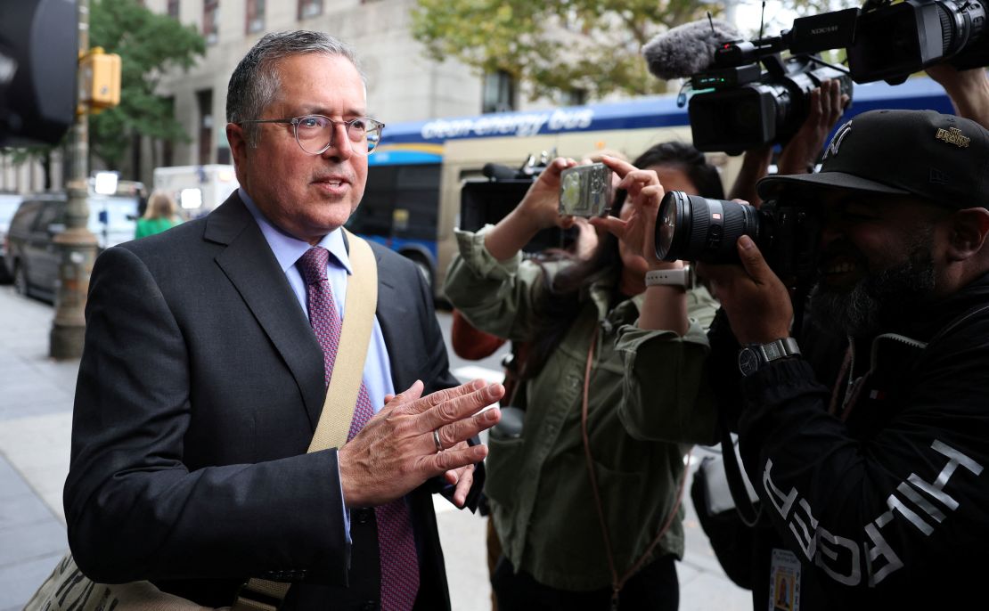 Marc Agnifilo speaks outside the US Court in Manhattan after music mogul Sean "Diddy" Combs was arrested by federal agents on September 17, 2024.