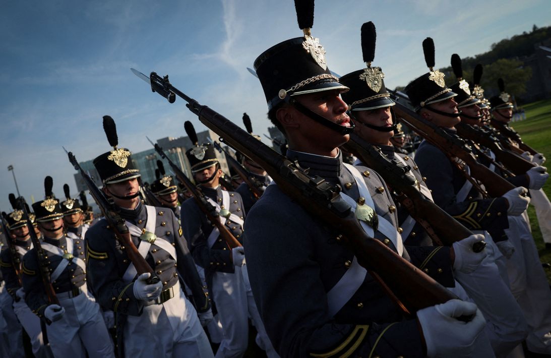 Cadets parade during a ceremony at the United States Military Academy at West Point in September, one of many disciplines they practice and train for.