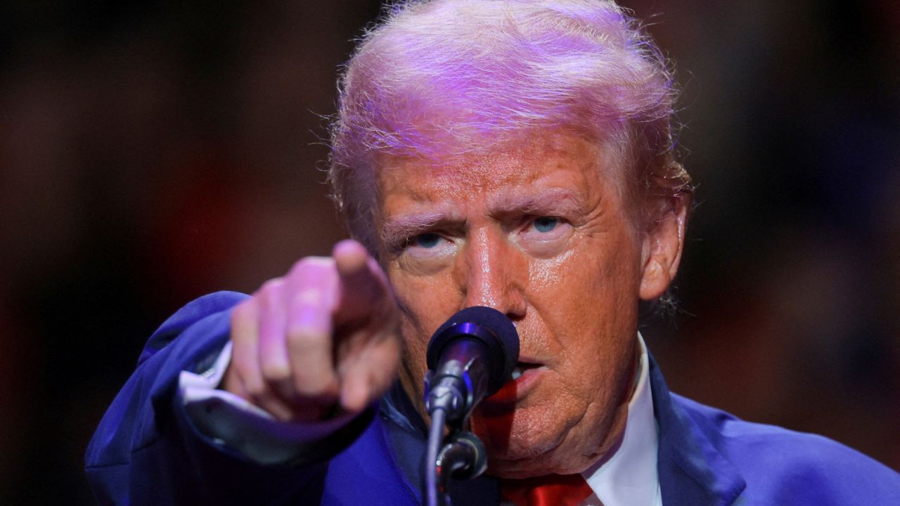 Former President Donald Trump holds a campaign rally in Indiana, Pennsylvania, on September 23.