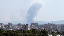 Smoke billows over southern Lebanon, amid ongoing cross-border hostilities between Hezbollah and Israeli forces, as seen from Tyre, southern Lebanon September 24, 2024 REUTERS/Aziz Taher