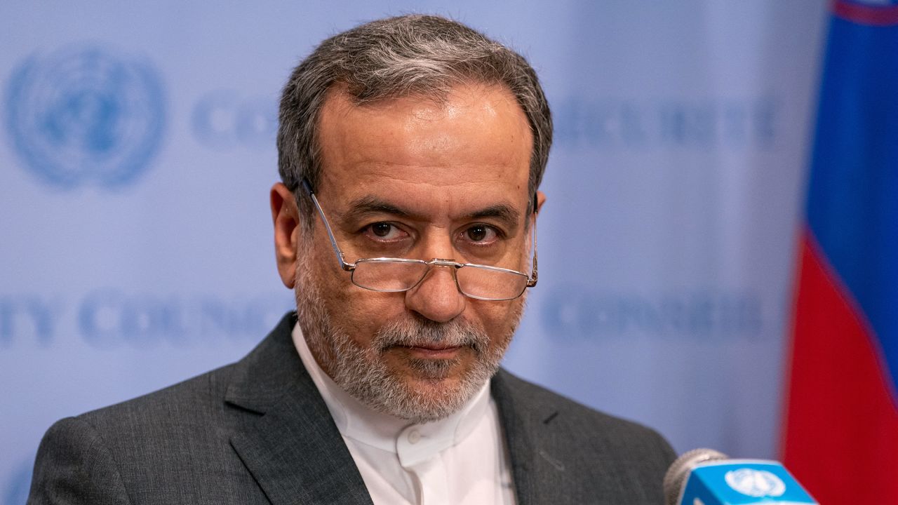 Iran's Minister of Foreign Affairs Seyed Abbas Araghchi speaks at the UN headquarters in New York, on September 25.