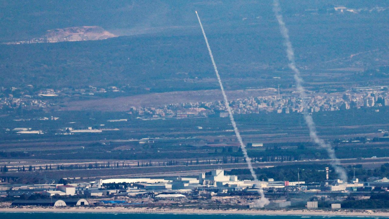 Israel's Iron Dome anti-missile system intercepts rockets launched from Lebanon towards Israel, on September 26.