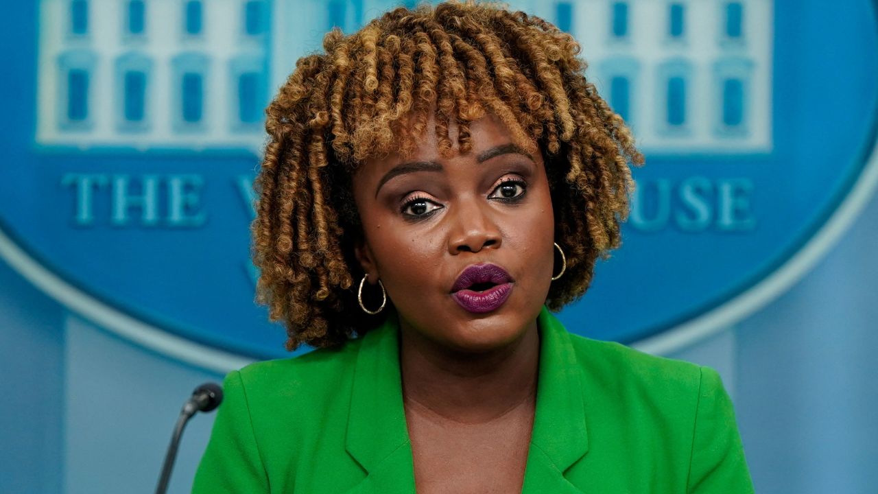 White House press secretary Karine Jean-Pierre holds a press briefing at the White House on Thursday.