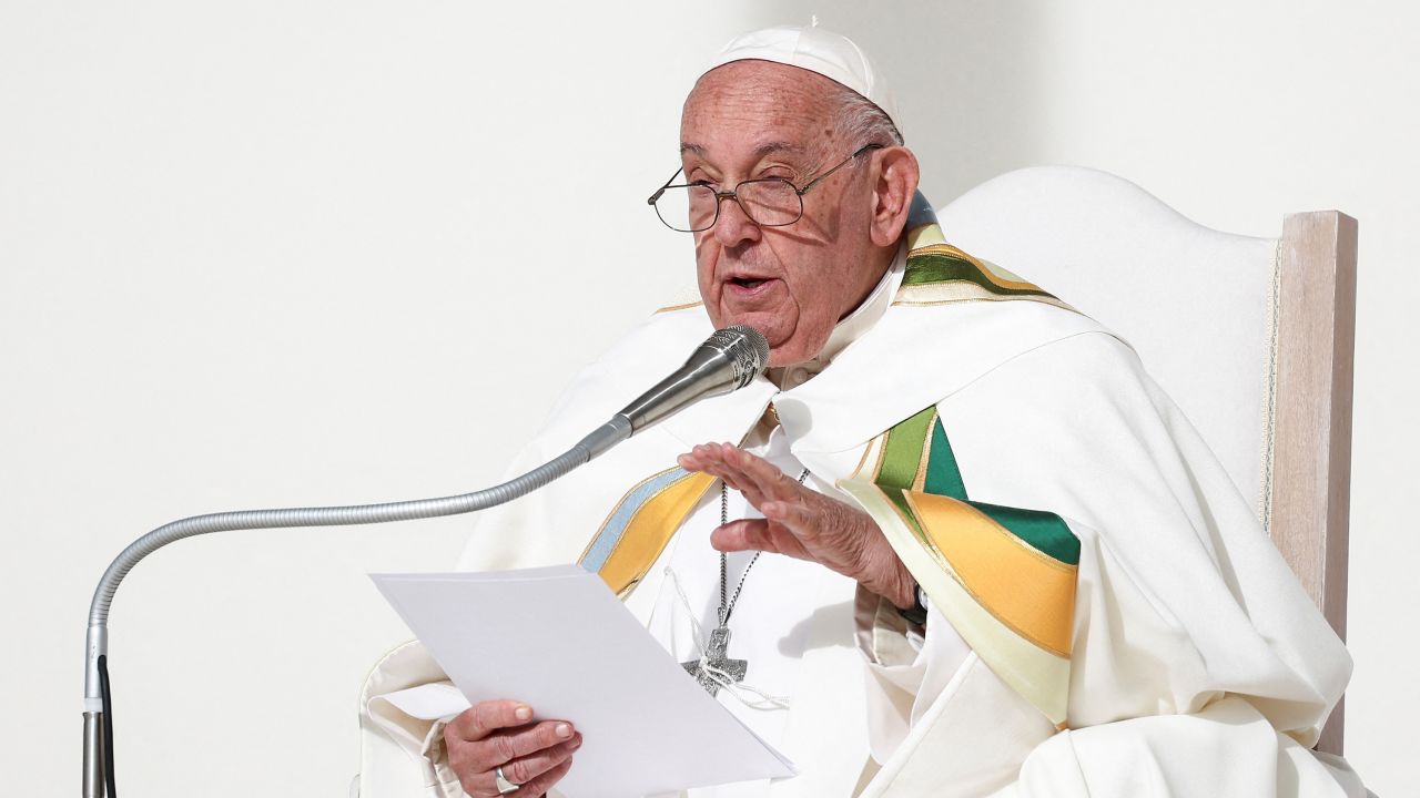 Pope Francis holds mass in Brussels, Belgium, on Saturday, September 29.