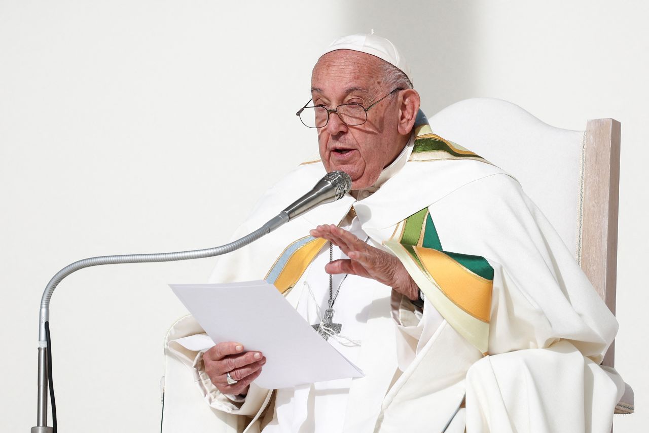 Pope Francis holds mass in Brussels, Belgium, on Saturday, September 29.