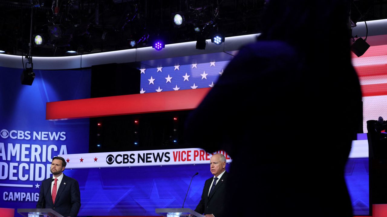 Vance attends a debate with Walz hosted by CBS in New York.