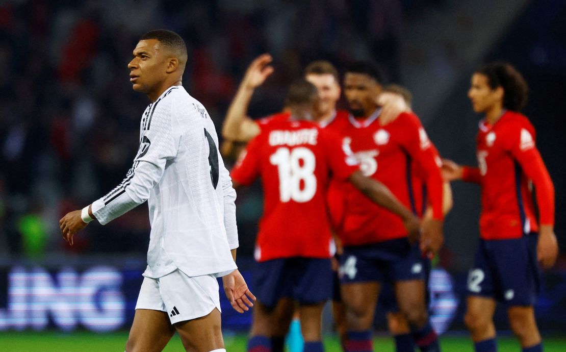 Kylian Mbappé, who hoped to win the first Champions League of his career, was left frustrated against Lille.