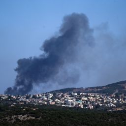 Smoke rises from southern Lebanon following Israeli strikes, amid cross-border hostilities between?Hezbollah?and Israel, as seen from northern Israel, October 8, 2024. REUTERS/Ayal Margolin
ISRAEL OUT. NO COMMERCIAL OR EDITORIAL SALES IN ISRAEL