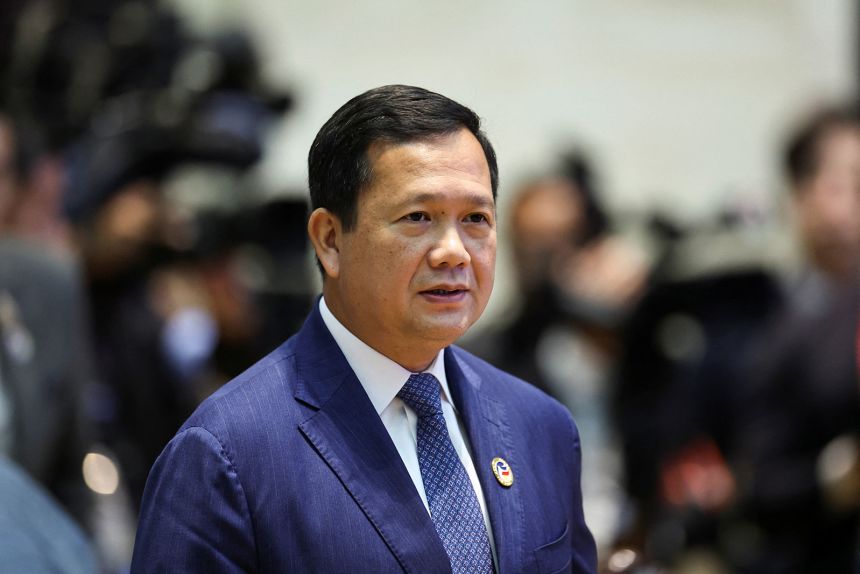 Cambodia's Prime Minister Hun Manet attends the retreat session of the 45th ASEAN Summit at the National Convention Centre in Vientiane, Laos, October 9, 2024. REUTERS/Athit Perawongmetha
