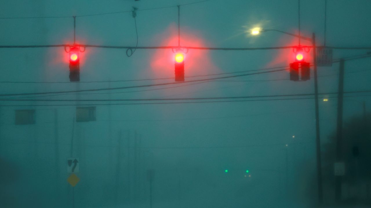 Street lights are seen in Orlando, Florida, on Wednesday.