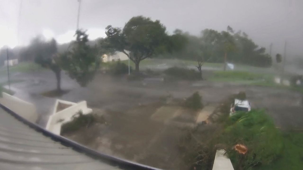 A tornado passes through St. Lucie County, Florida, on October 9.