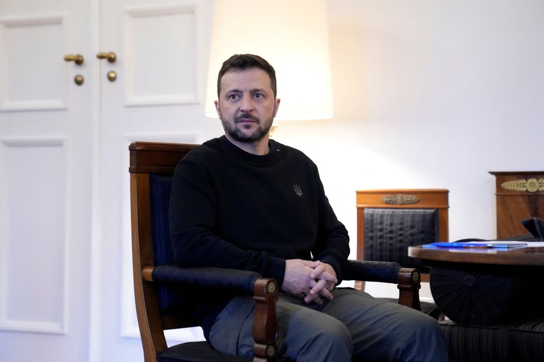 Ukraine’s President Volodymyr Zelenskiy at a meeting with the German president before a private conversation at Schloss Bellevue in Berlin on Oct. 11, 2024.