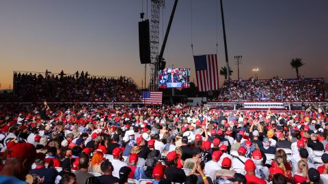 Supporters of former President Donald Trump attend a rally in Coachella, California, on October 12, 2024.