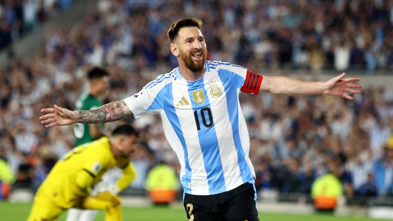 Lionel Messi equals Cristiano Ronaldo’s hat-trick record after producing a standout performance for Argentina