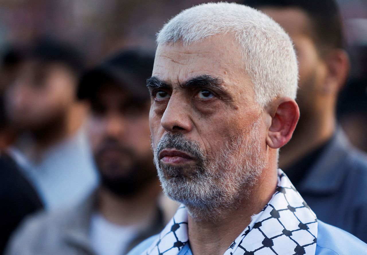 Hamas leader Yahya Sinwar is seen in Gaza City, on October 1, 2022.