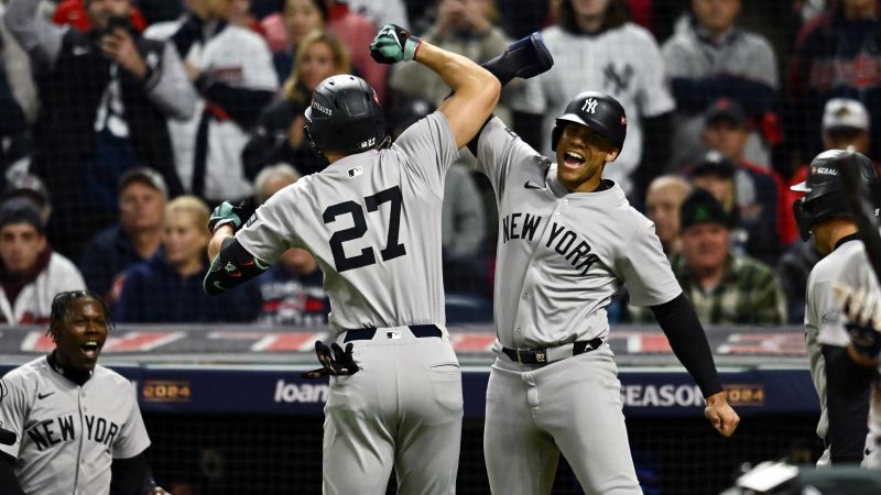 The New York Yankees are one win away from the elusive World Series after defeating a resilient Cleveland Guardians team in Game 4 of the ALCS