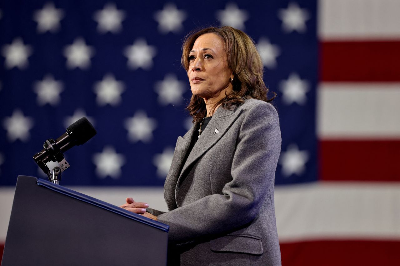 Vice President Kamala Harris speaks during a campaign event in Atlanta on Saturday.