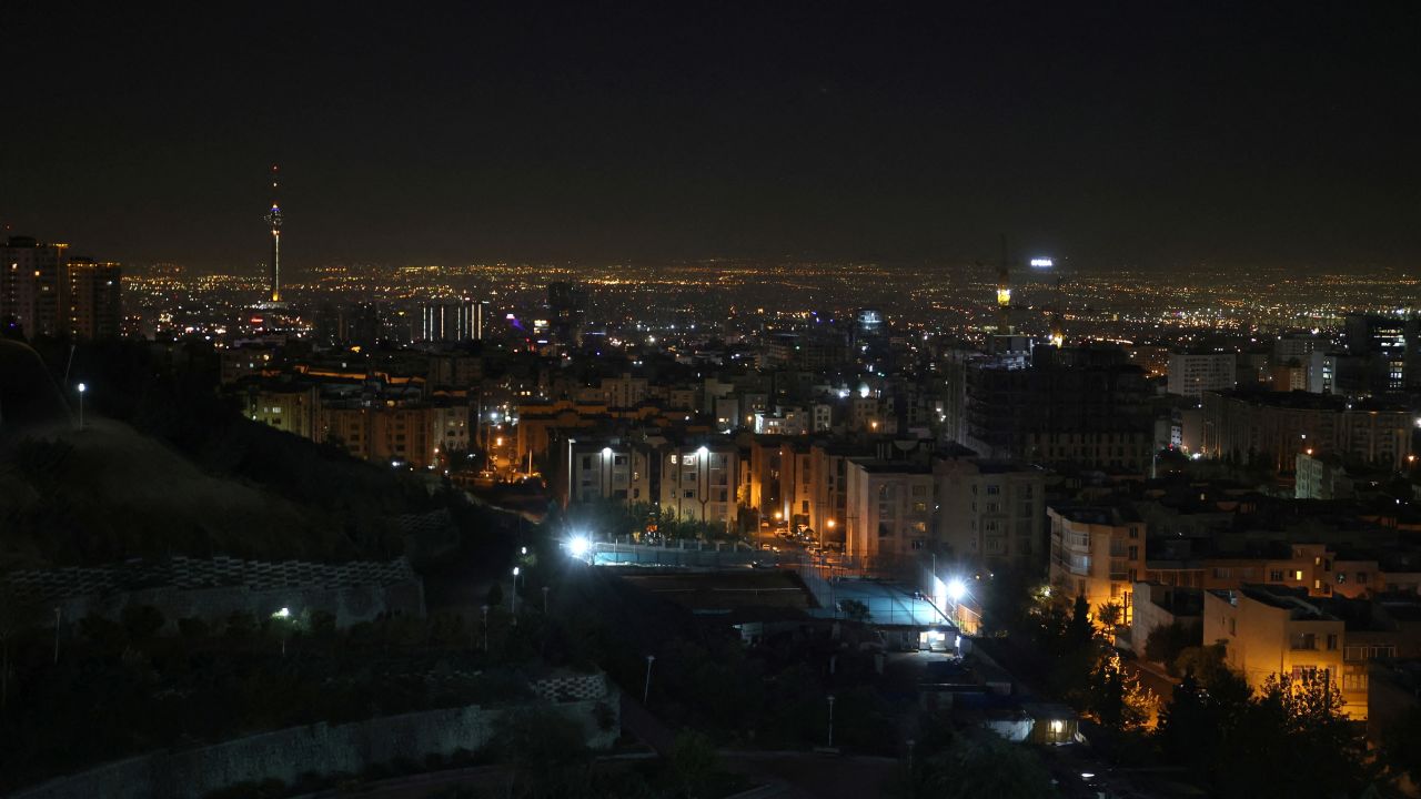 A general view of Tehran after several explosions were heard, in Tehran, Iran, on October 26.