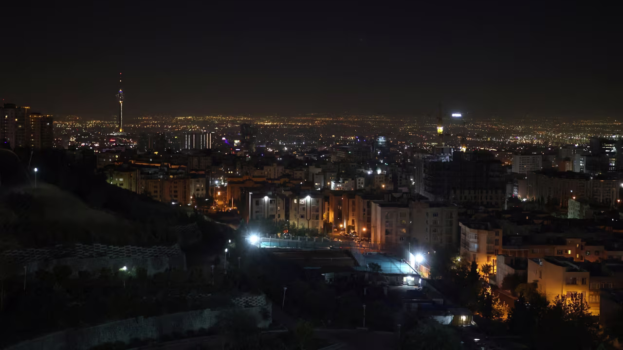 A general view of Tehran after several explosions were heard, in Tehran, Iran, on October 26.