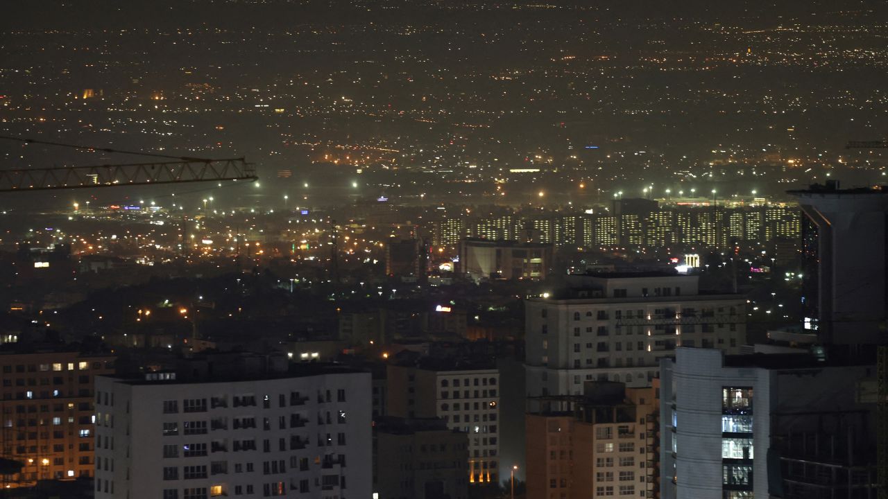 A general view of Tehran after several explosions were heard, in Tehran, Iran, on October 26.