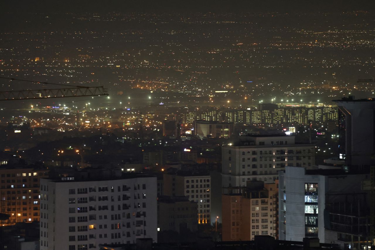 A general view of Tehran, Iran after several explosions were heard on October 26.