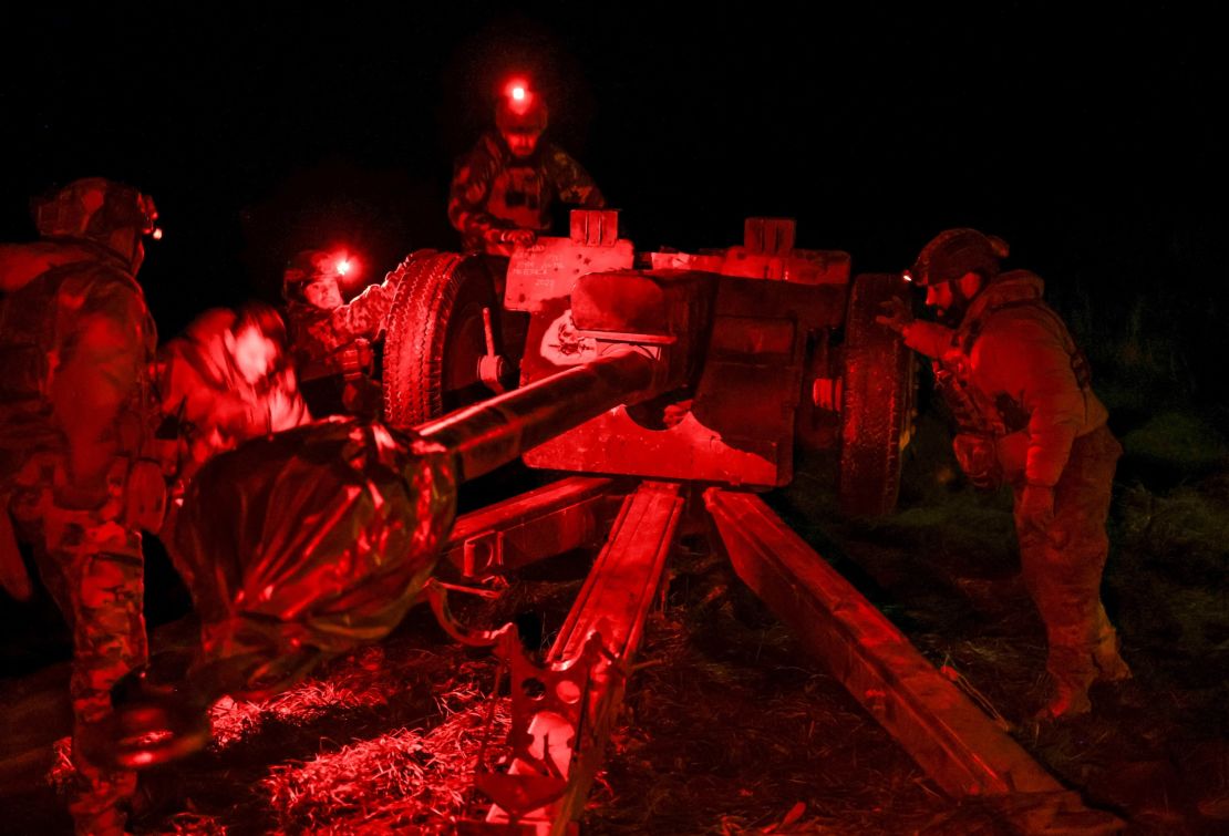 Ukrainian servicemen prepare to fire toward Russian troops at their position on a frontline in an undisclosed location in southern Ukraine last week.