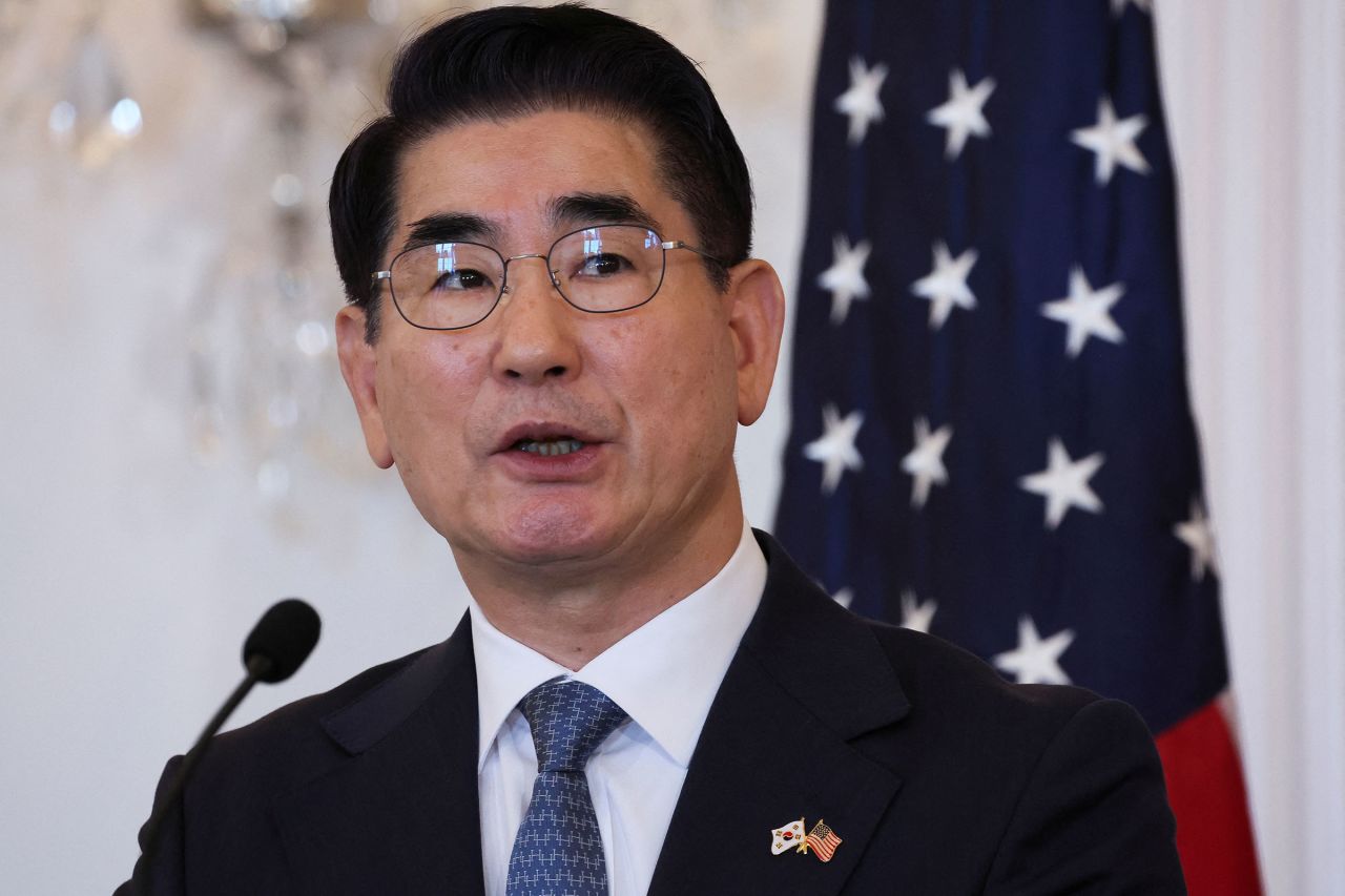 South Korean Defense Minister Kim Yong-hyun attends a joint press conference at the State Department in Washington, DC, on October 31.