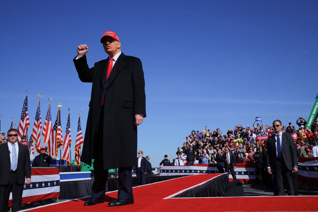 Trump rally underway in the key battleground state of Pennsylvania Mr