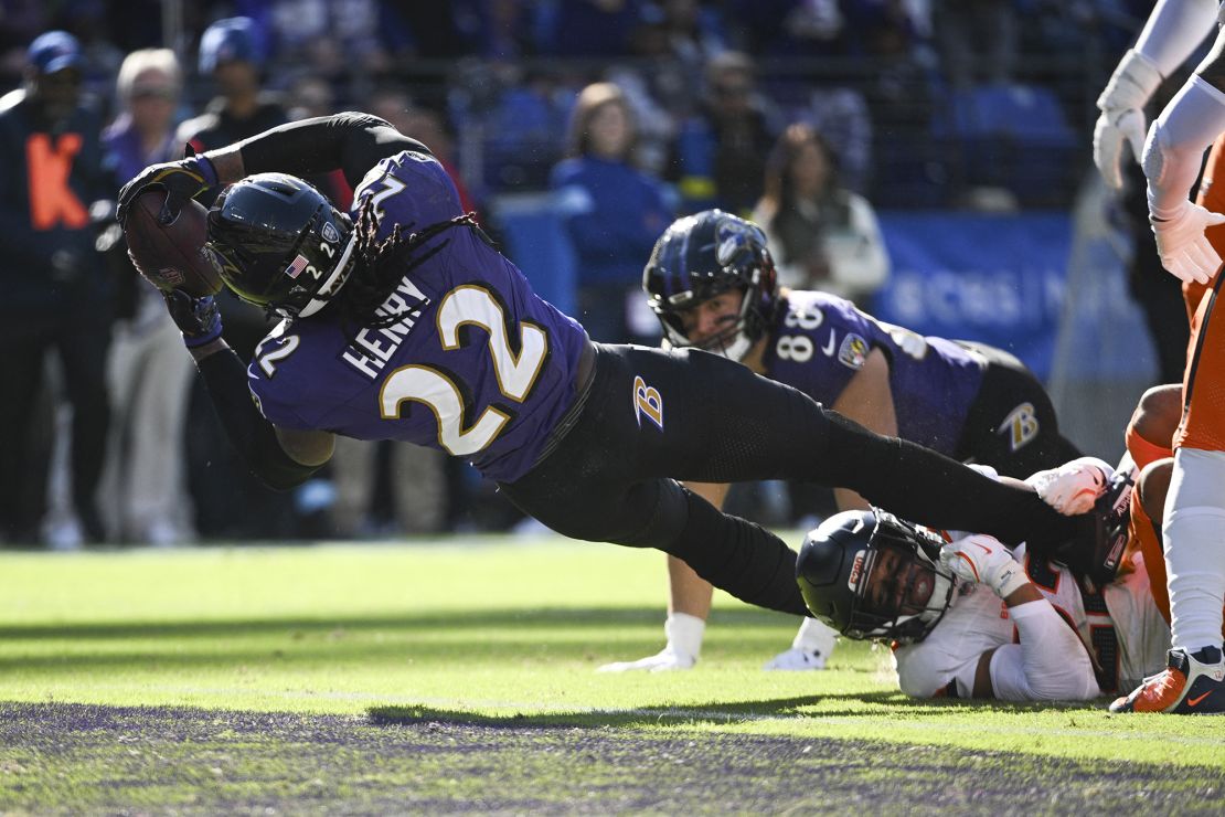 Henry (No. 22) had a productive start to life with the Ravens.