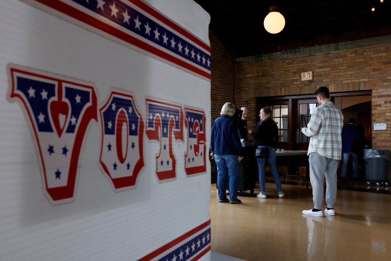 People vote in the 2024 presidential election on Election Day at South Shore Pavilion in Milwaukee on November 5.