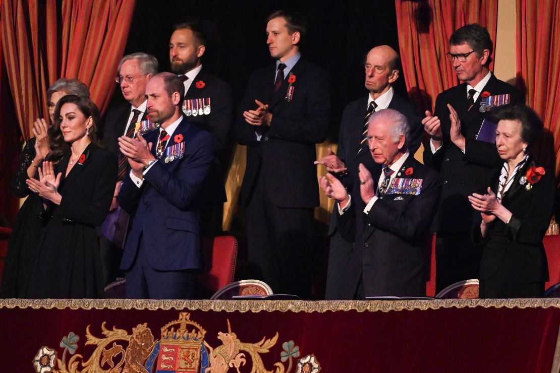 The Princess of Wales joined , Britain's Prince William, Prince of Wales, Britain's King Charles and Britain's Princess Anne, Princess Royal attend 