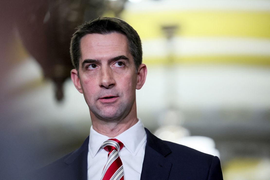 US Republican Senator Tom Cotton, shown on November 13, has called the ICC a "kangaroo court."