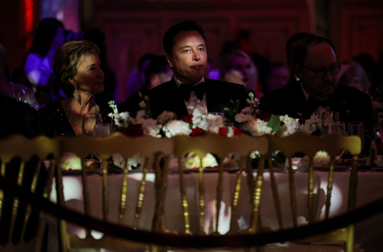 Elon Musk attends the America First Policy Institute gala at Mar-A-Lago in Palm Beach, Florida, on November 14.