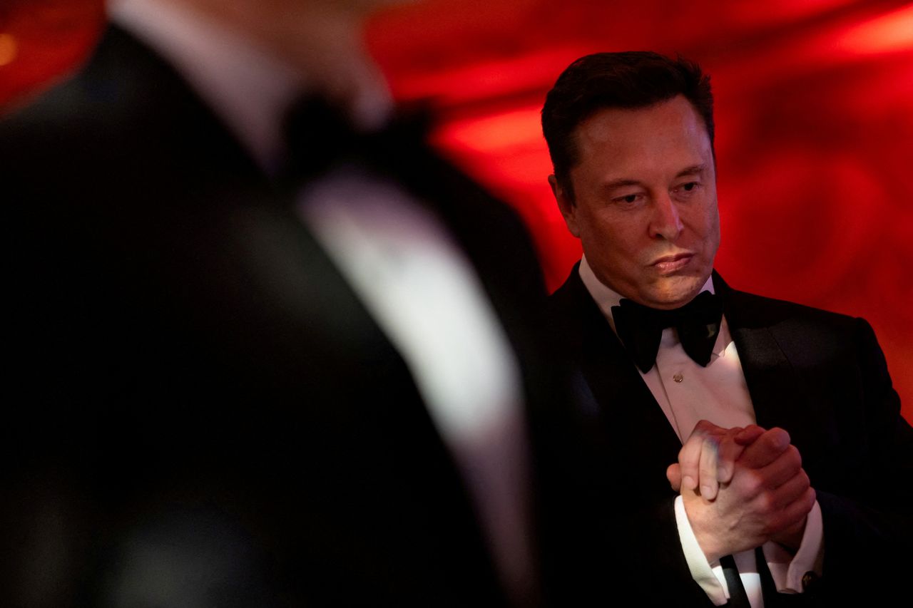 Elon Musk attends the America First Policy Institute gala at Mar-A-Lago in Palm Beach, Florida, on November 14.