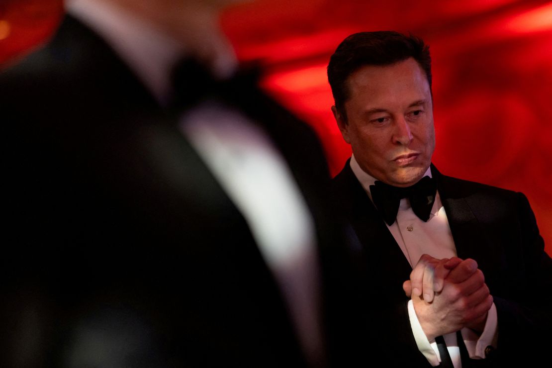 Elon Musk attends the America First Policy Institute gala at Mar-A-Lago in Palm Beach, Florida, on November 14, 2024.