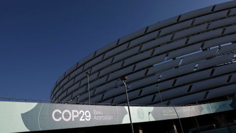 A view of a venue for the COP29 climate change conference, in Baku, Azerbaijan, on November 22, 2024.