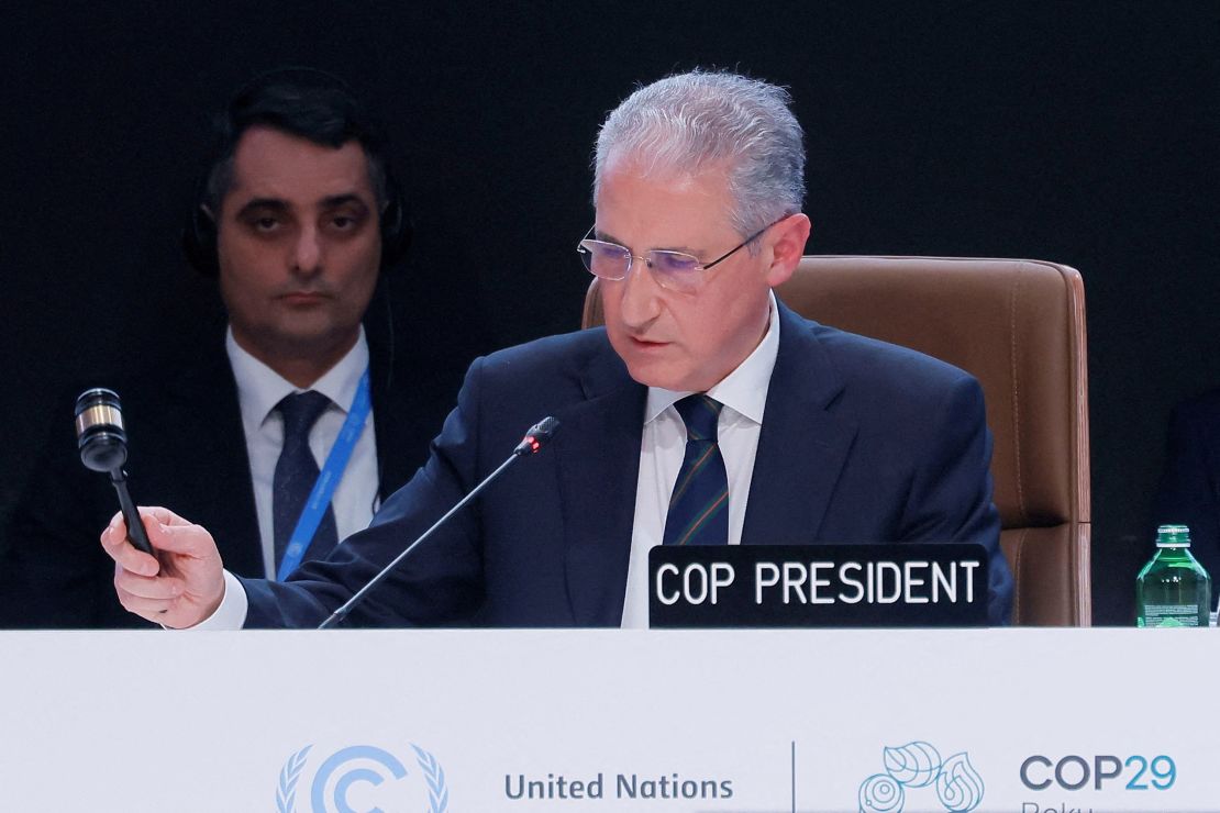 COP29 President Mukhtar Babayev attends a plenary meeting during the COP29 United Nations Climate Change Conference, in Baku, Azerbaijan November 23, 2024. REUTERS/Maxim Shemetov TPX IMAGES OF THE DAY