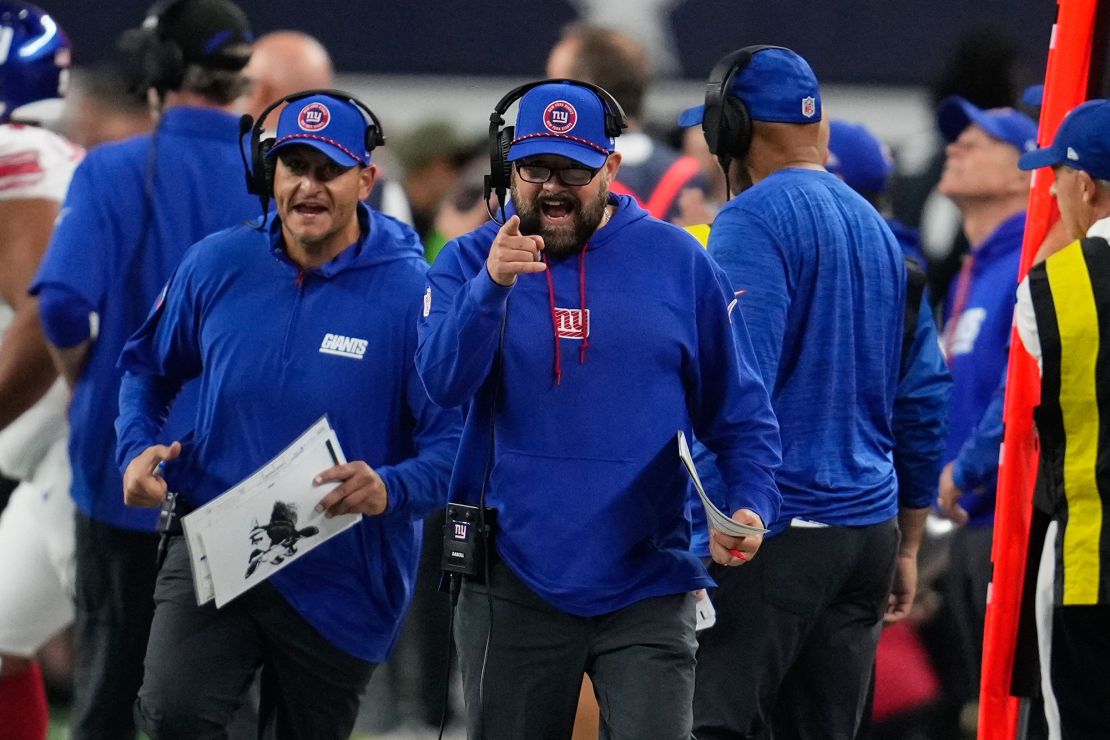 Giants head coach Brian Daboll (center) is under a lot of pressure after a disappointing season for the franchise.