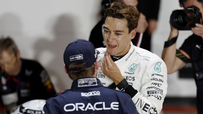 Formula One F1 - Qatar Grand Prix - Lusail International Circuit, Lusail, Qatar - November 30, 2024
Red Bull's Max Verstappen after qualifying in pole position along with second placed Mercedes' George Russell REUTERS/Hamad I Mohammed