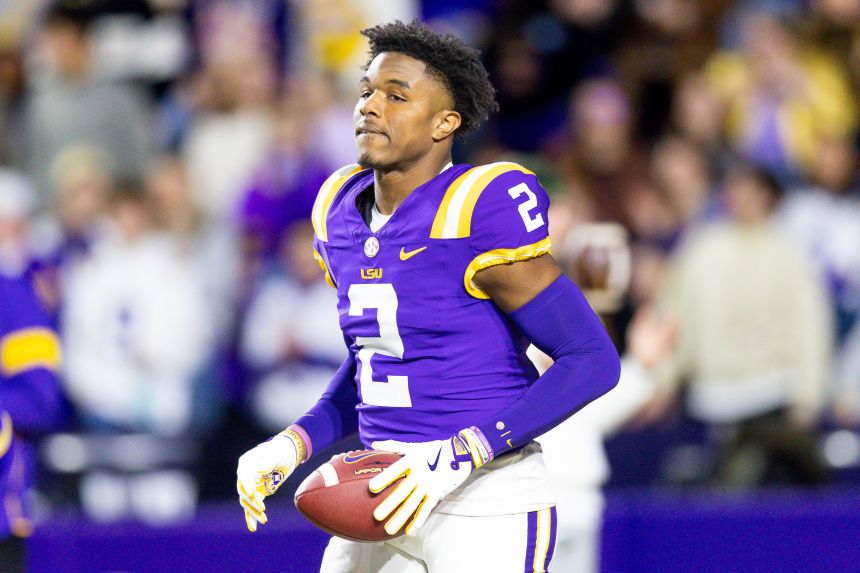 Kyren Lacy is honored with other seniors at an LSU game in November.